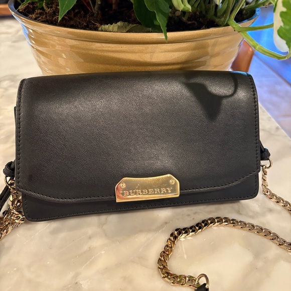 Burberry Black Crossbody Bag with Gold Accents